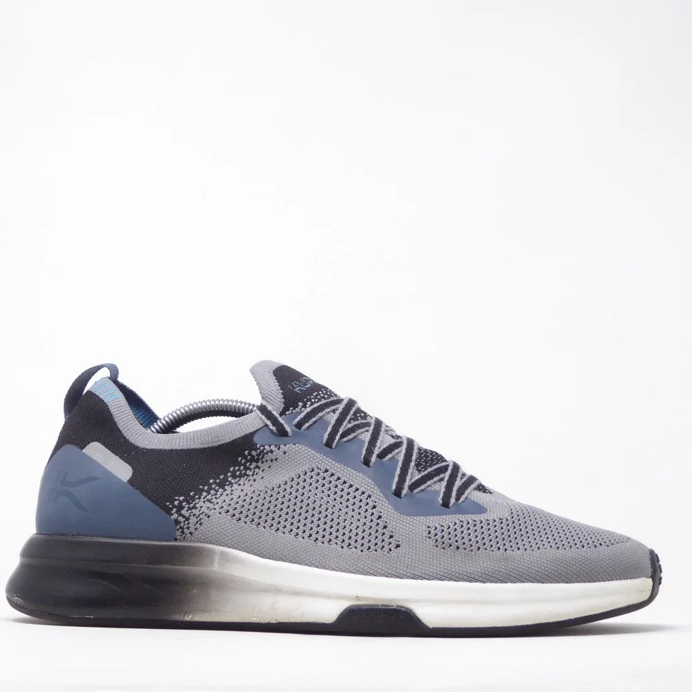 Kuru Mens Flux Running Shoes Grey Black Blue Knit Sneakers 11
